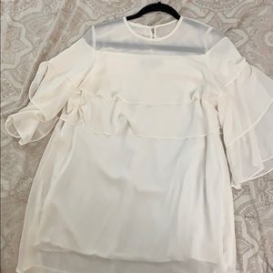 White  long sleeve mini dress